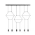 Lampa loft wisząca LINEA-6 LONG czarna XT100-6P - Step Into Design
